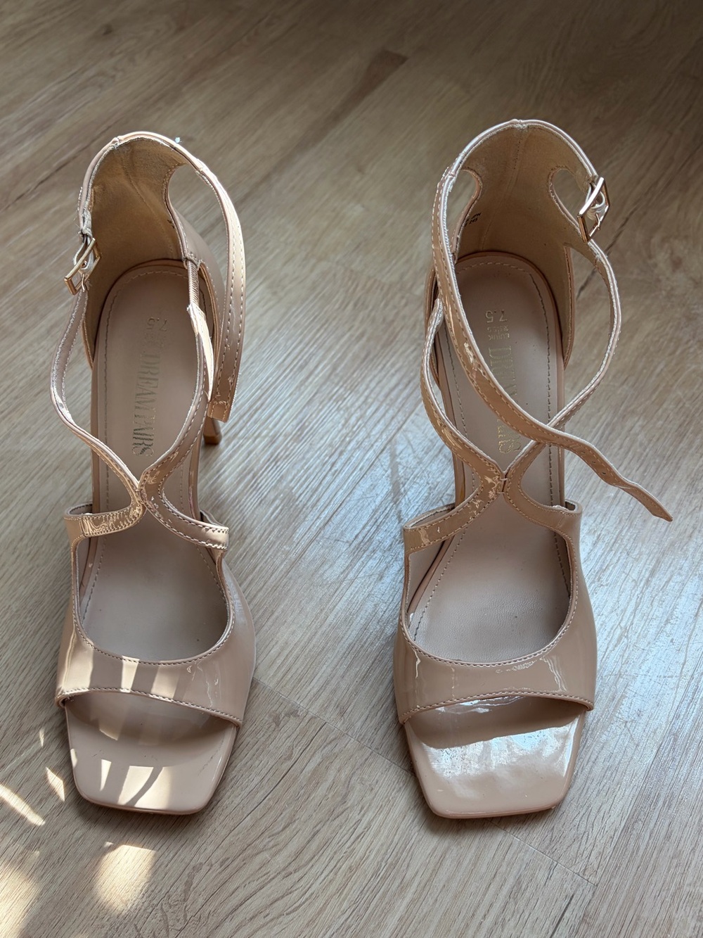 Dream Pairs Nude Patent Strappy Heels